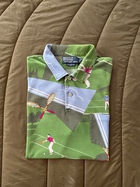 POLO Ralph Lauren 🎾 Tennis print Polo shirt circa 2014